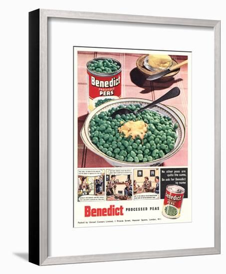 Advert for 'Benedict' Peas-null-Framed Giclee Print