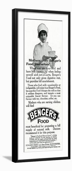 Advert for Benger Food for Mother's and Babies 1916-null-Framed Art Print