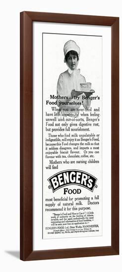 Advert for Benger Food for Mother's and Babies 1916-null-Framed Art Print