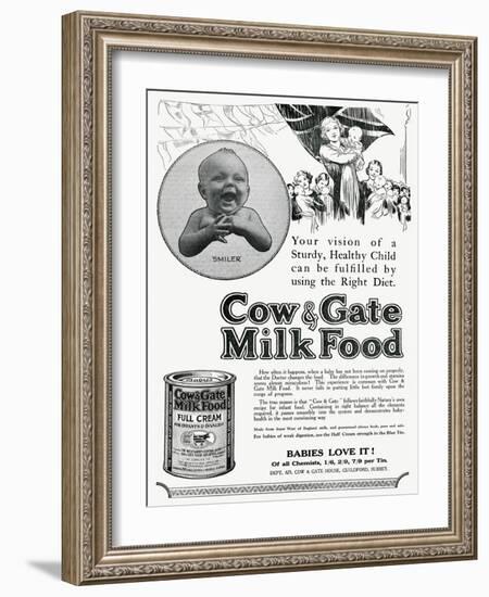 Advert for Cow and Gate Formula Milk Food 1928-null-Framed Art Print