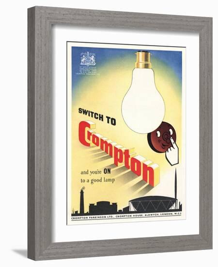 Advert for 'Crompton' Lightbulbs-null-Framed Giclee Print