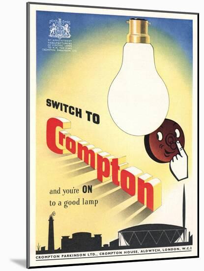 Advert for 'Crompton' Lightbulbs-null-Mounted Giclee Print