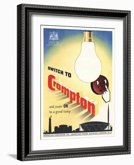 Advert for 'Crompton' Lightbulbs-null-Framed Giclee Print