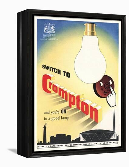 Advert for 'Crompton' Lightbulbs-null-Framed Premier Image Canvas