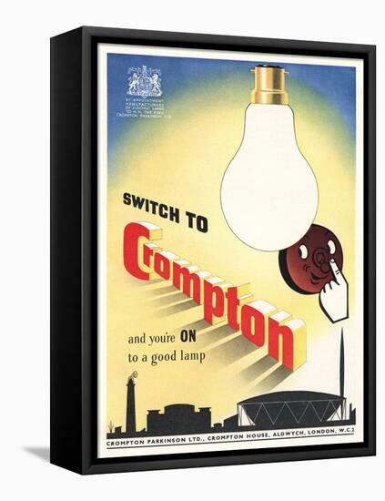 Advert for 'Crompton' Lightbulbs-null-Framed Premier Image Canvas