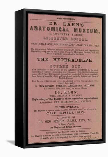 Advert for Dr Kahn's Anatomical Museum-null-Framed Premier Image Canvas