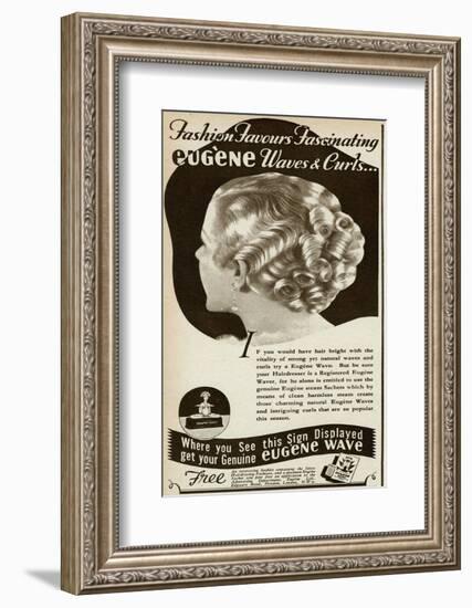 Advert for Eugene Waves and Curls 1936-null-Framed Photographic Print