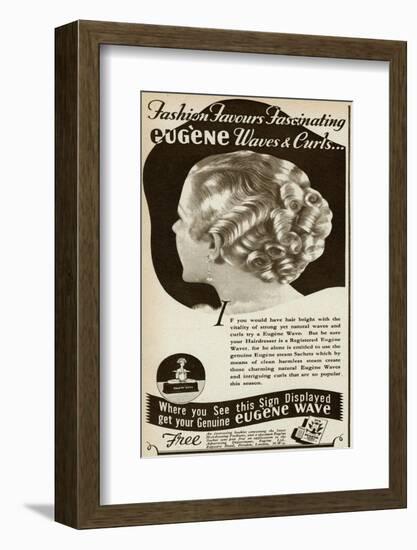 Advert for Eugene Waves and Curls 1936-null-Framed Photographic Print