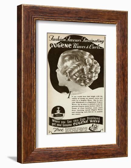 Advert for Eugene Waves and Curls 1936-null-Framed Photographic Print