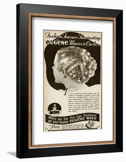 Advert for Eugene Waves and Curls 1936-null-Framed Photographic Print