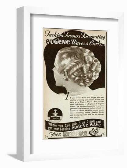 Advert for Eugene Waves and Curls 1936-null-Framed Photographic Print