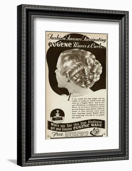Advert for Eugene Waves and Curls 1936-null-Framed Photographic Print