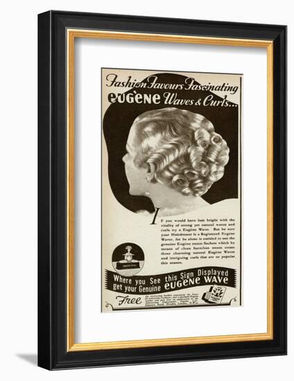 Advert for Eugene Waves and Curls 1936-null-Framed Photographic Print