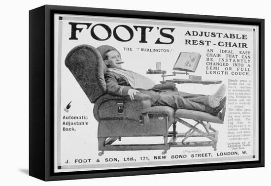 Advert for Foot's 'Burlington' Adjustable Rest-Chair, 1916-null-Framed Premier Image Canvas