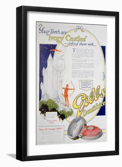 Advert for Gibbs Solid Dentifrice, 1922-null-Framed Giclee Print