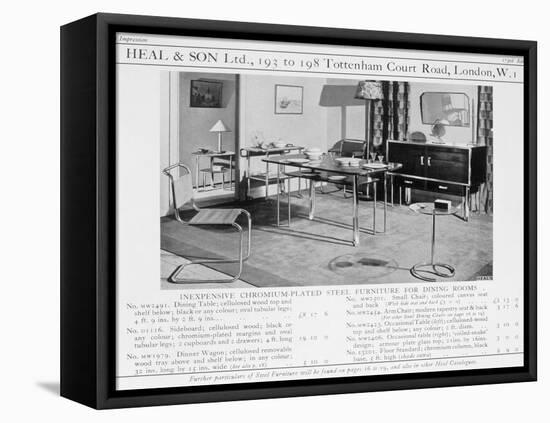 Advert for Heal and Son's Chromium Plated Steel Dining Room Furniture, 1920S-null-Framed Premier Image Canvas