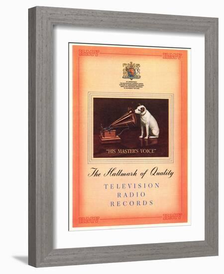 Advert for 'His Master's Voice', Illustration from the 'South Bank Exhibition' Catalogue-English-Framed Giclee Print