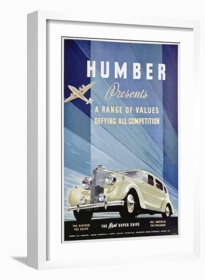 Advert for Humber Motor Cars, 1938-null-Framed Giclee Print
