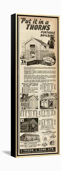 Advert for J. Thorn and Sons Portable Sheds and Greenhouses-null-Framed Stretched Canvas