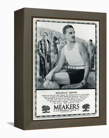 Advert for Meakers Mens Swimwear 1927-null-Framed Stretched Canvas