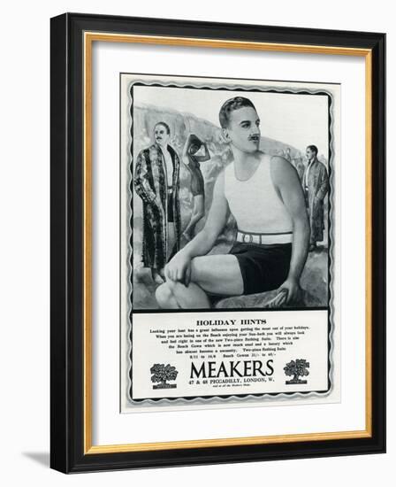 Advert for Meakers Mens Swimwear 1927-null-Framed Art Print