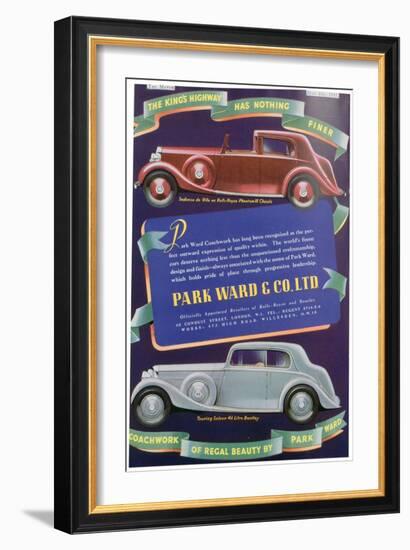 Advert for Park Ward and Co Car Coachwork, 1937-null-Framed Giclee Print