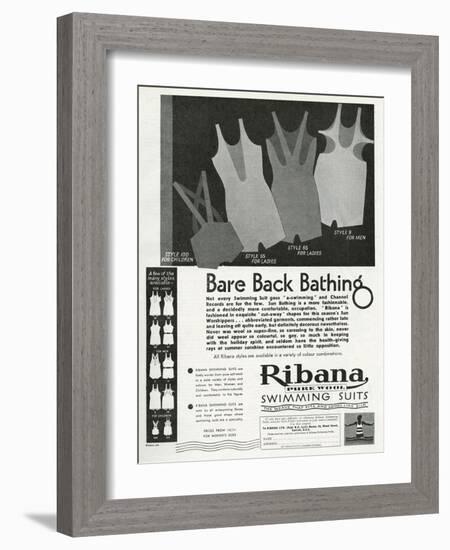 Advert for Ribana Pure Wool Bathing Suits 1931-null-Framed Art Print