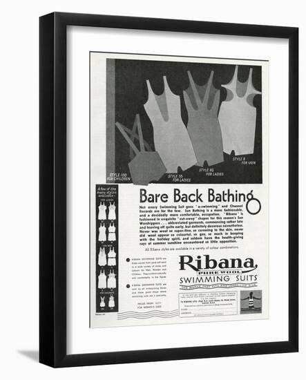 Advert for Ribana Pure Wool Bathing Suits 1931-null-Framed Art Print