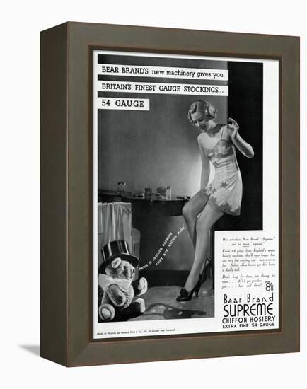 Advert for Stockings by Bear Brand 1934-null-Framed Stretched Canvas