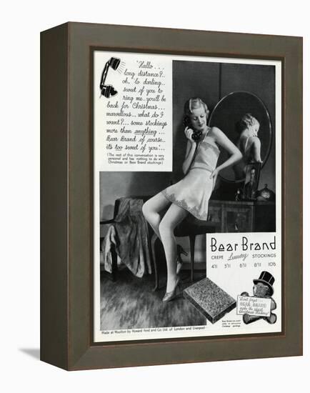 Advert for Stockings by Bear Brand 1934-null-Framed Stretched Canvas