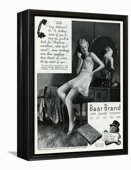 Advert for Stockings by Bear Brand 1934-null-Framed Stretched Canvas