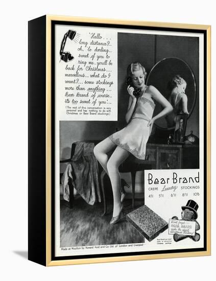 Advert for Stockings by Bear Brand 1934-null-Framed Stretched Canvas