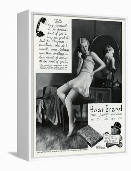 Advert for Stockings by Bear Brand 1934-null-Framed Stretched Canvas