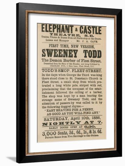 Advert for Sweeney Todd the Demon Barber of Fleet Street-null-Framed Giclee Print
