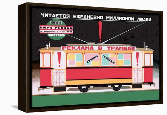 Advertise on the Tram-Dmitri Bulanov-Framed Stretched Canvas