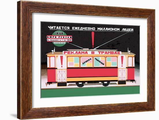 Advertise on the Tram-Dmitri Bulanov-Framed Art Print