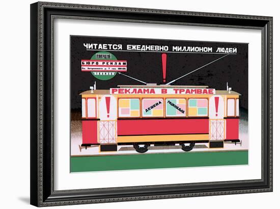 Advertise on the Tram-Dmitri Bulanov-Framed Art Print