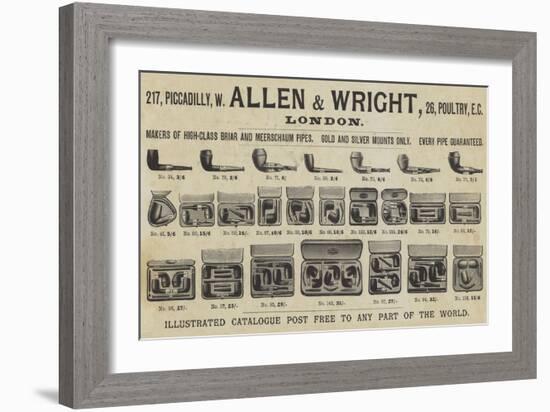 Advertisement, Allen and Wright-null-Framed Giclee Print