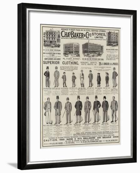 Advertisement, Charles Baker and Co-null-Framed Giclee Print