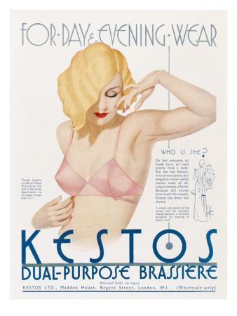 Vintage Lingerie advertising poster reproduction Kestos