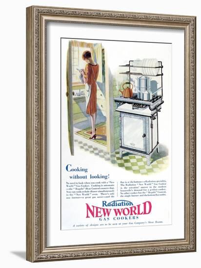 Advertisement for a Gas Cooker Produced by the 'New World' Company, 1928-null-Framed Art Print