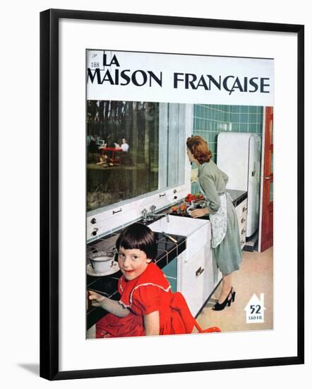 Advertisement for a Kitchen, from 'La Maison Francaise', Front Cover, November 1951-null-Framed Giclee Print