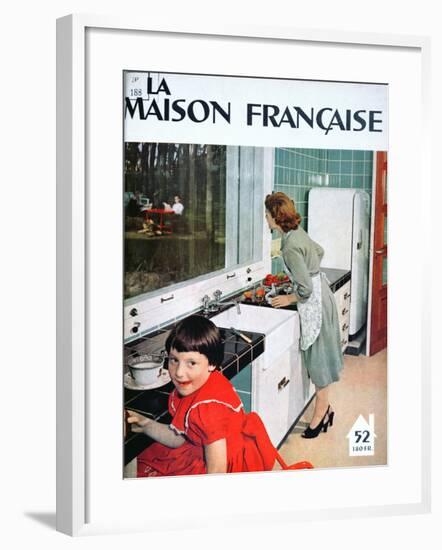 Advertisement for a Kitchen, from 'La Maison Francaise', Front Cover, November 1951-null-Framed Giclee Print
