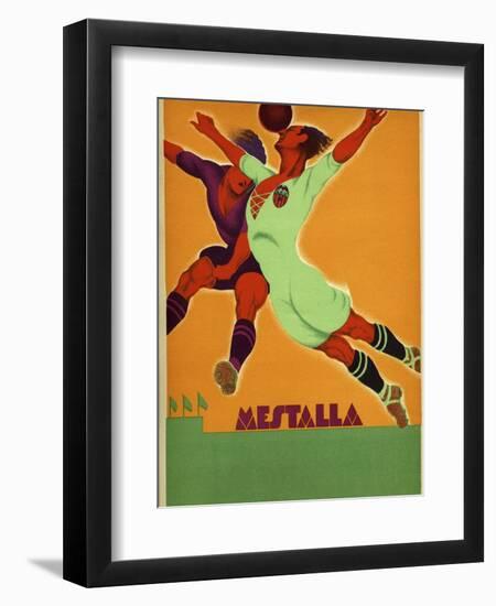 Advertisement for a Match Between Valencia and an English Team at the Mesta-Spanish School-Framed Premium Giclee Print