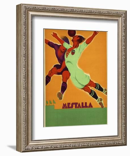 Advertisement for a Match Between Valencia and an English Team at the Mesta-Spanish School-Framed Giclee Print