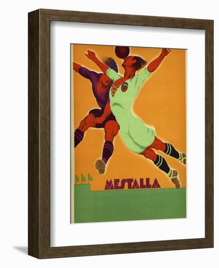 Advertisement for a Match Between Valencia and an English Team at the Mesta-Spanish School-Framed Giclee Print