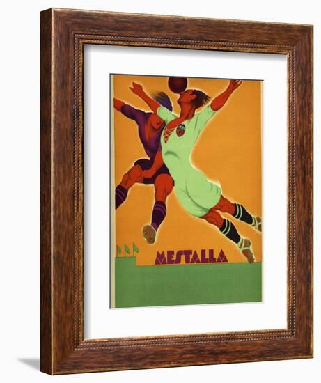 Advertisement for a Match Between Valencia and an English Team at the Mesta-Spanish School-Framed Giclee Print