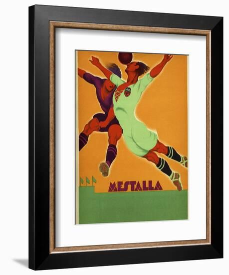 Advertisement for a Match Between Valencia and an English Team at the Mesta-Spanish School-Framed Giclee Print