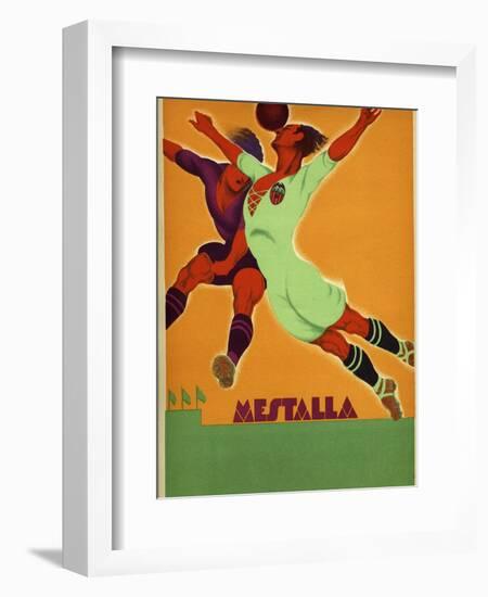 Advertisement for a Match Between Valencia and an English Team at the Mesta-Spanish School-Framed Giclee Print