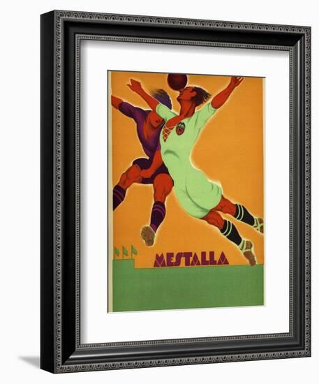 Advertisement for a Match Between Valencia and an English Team at the Mesta-Spanish School-Framed Giclee Print